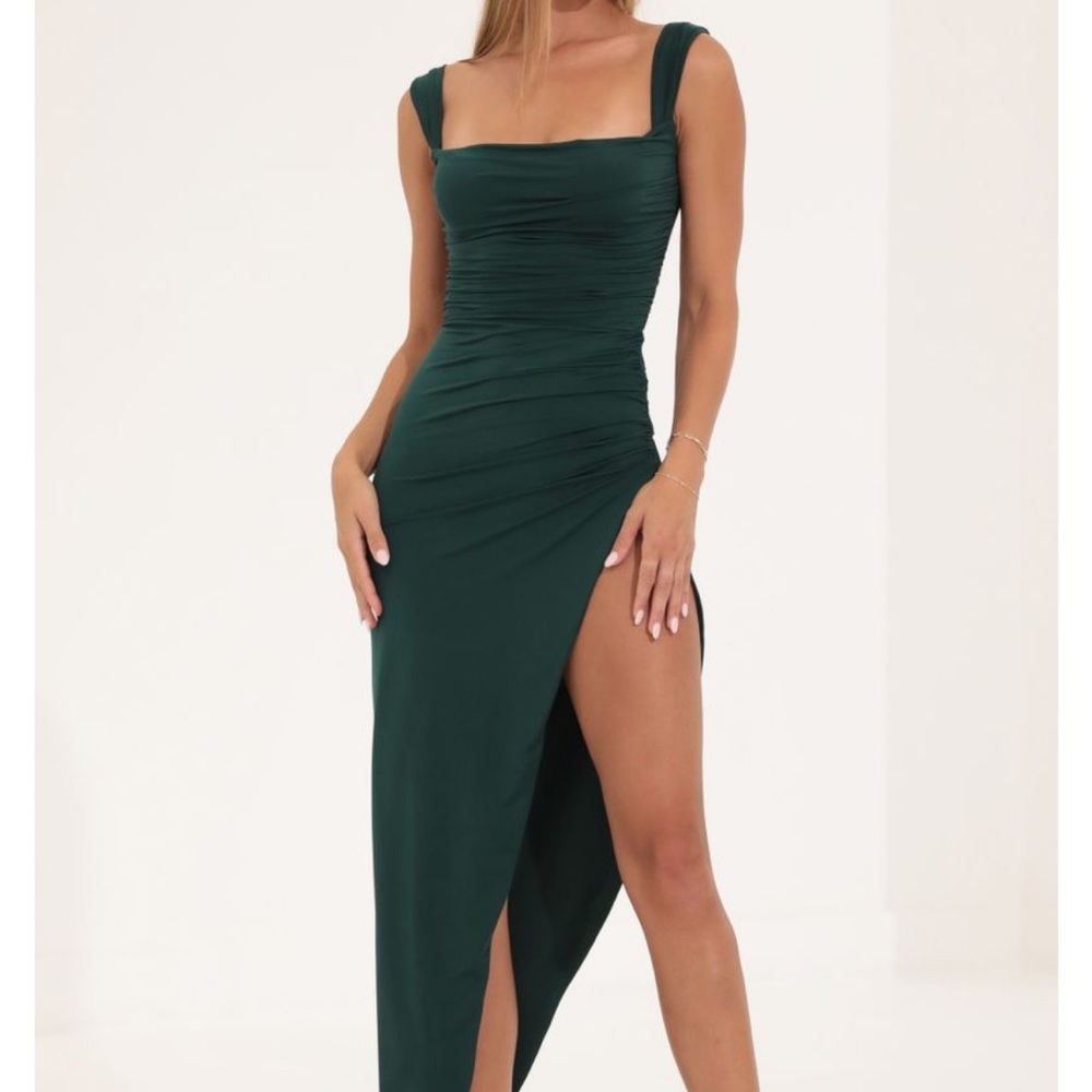 Lucy in the Sky backless green formal dress